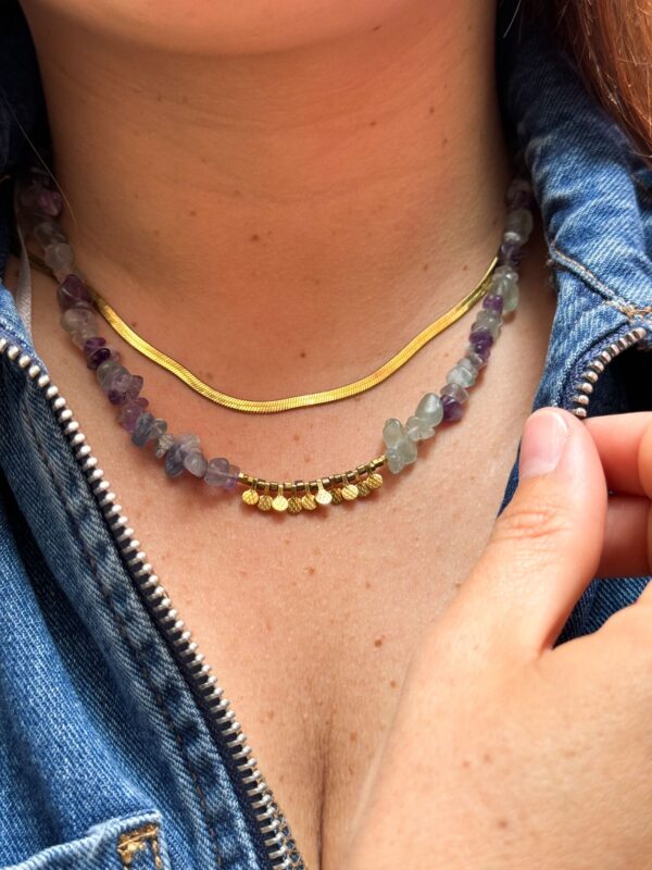 Choker en pierres de fluorite