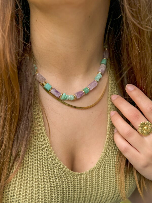 choker sienna avec collier serpentine en acier inoxydable