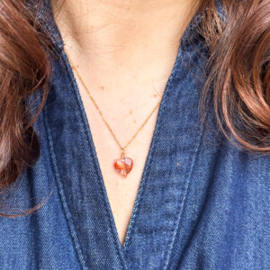 collier quartz rouge saint valentin