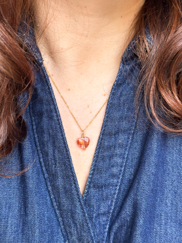 collier quartz rouge saint valentin